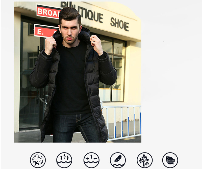 Illustration for article titled 15% off and $5 coupons, best deals on 11.11, Men Winter Long Jacket with Hooded Casual Big Size 3XL Black Down Cotton Long Coat